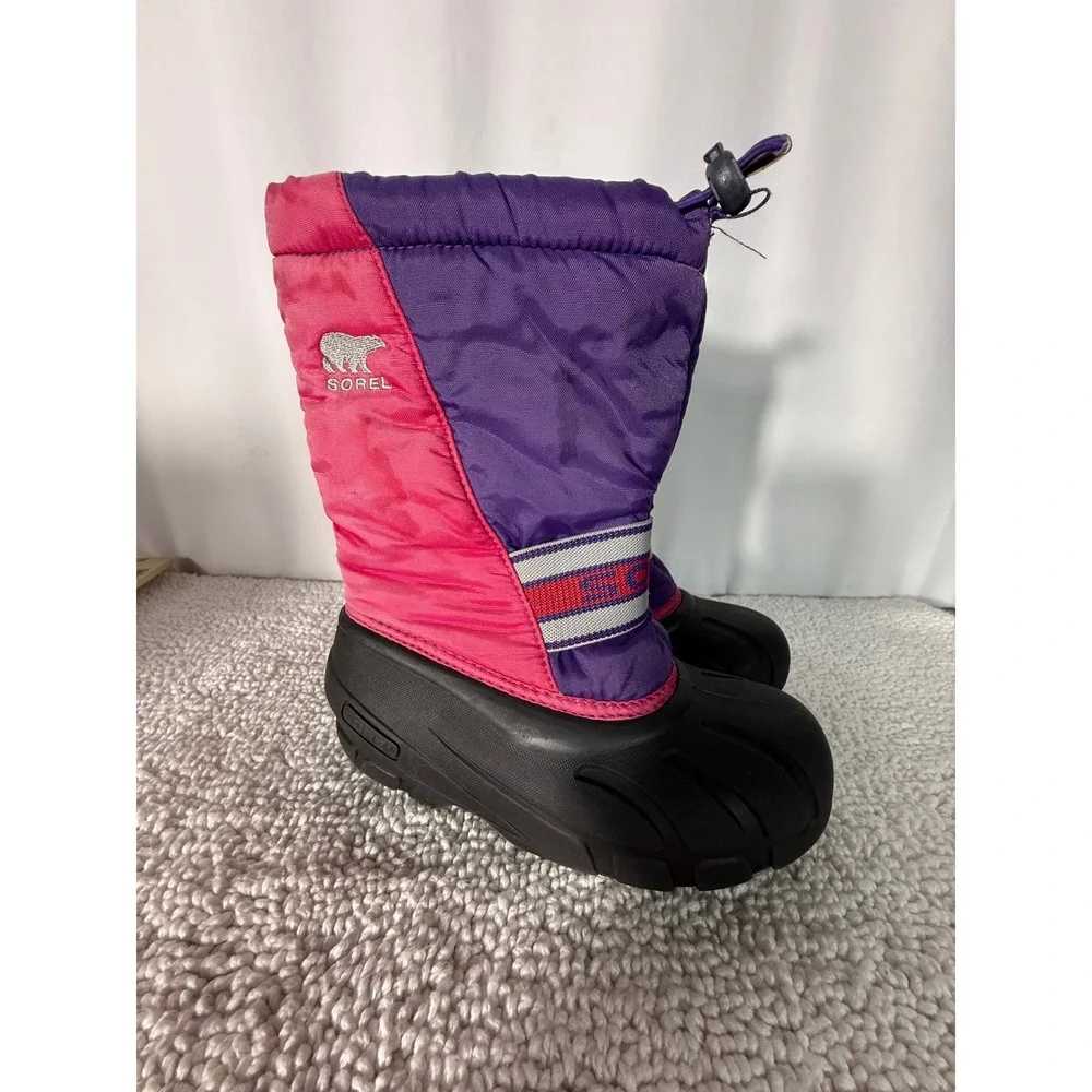 Sorel Kids‎ Pink Purple Snow Boots Waterproof Winter Insulated NY1799-600 Size 1